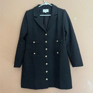 Black Coat with Gold Buttons